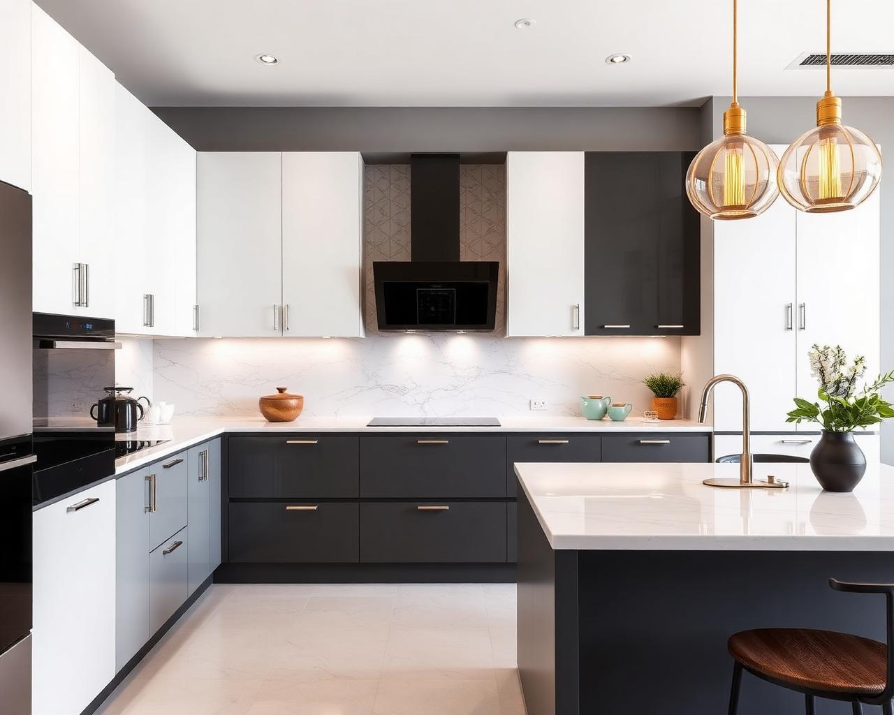 Monochrome Modular Kitchen